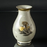 Große Craquele-Vase mit Schnecken und Krabben Royal Copenhagen Nr. 220-2547. (früh) - mit Reparatur