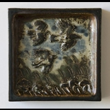 Stoneware plate with birds, Royal Copenhagen no. 22056