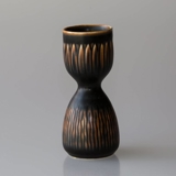 Vase stoneware dark and narrow in the middle, Royal Copenhagen no. 22582