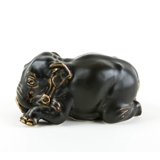 Elefant kniend, Royal Copenhagen Steingut Figur Nr. 22714