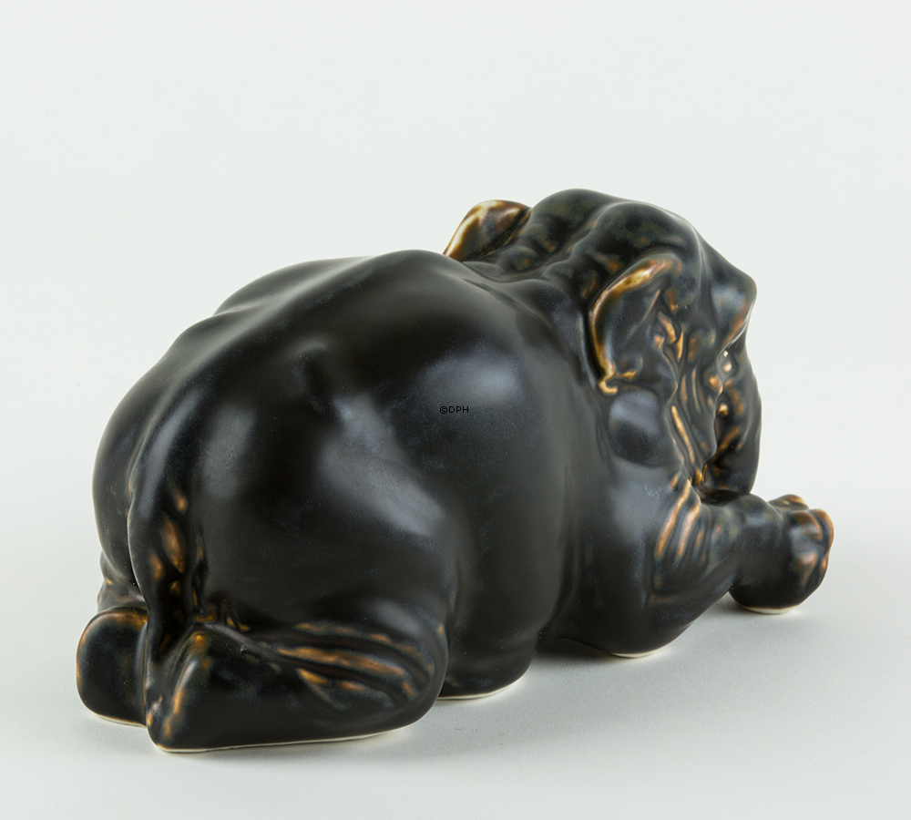 Stentøjsfigur af elefant, Royal Copenhagen nr. 22714