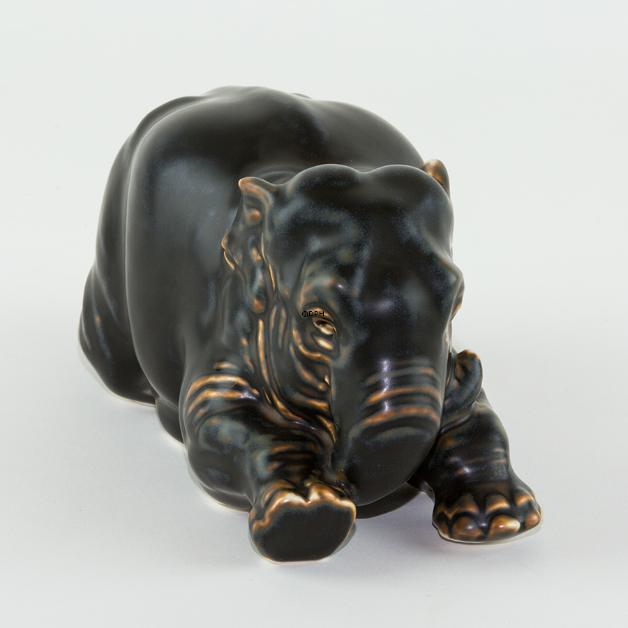 Stentøjsfigur af elefant, Royal Copenhagen nr. 22714