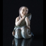 Mermaid holding fish lovingly, Royal Copenhagen figurine no. 2348