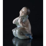 Mermaid holding fish lovingly, Royal Copenhagen figurine no. 2348