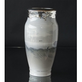Vase mit Landschaft und Ruderboot, silber Rand Royal Copenhagen - UNICA Nr. 2352-131