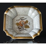 Fad med fersken, firkantet, krakkeleret (Craquele), Royal Copenhagen nr. 236-2578