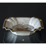Fad med fersken, firkantet, krakkeleret (Craquele), Royal Copenhagen nr. 236-2578
