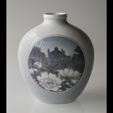 Vase (30cm) mit Kulisse, Royal Copenhagen Nr. 2371-2535 Art Nouveau (1923-1934)