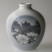 Vase (30cm) med landskab, Royal Copenhagen nr. 2371-2535 Art Nouveau (1923-...