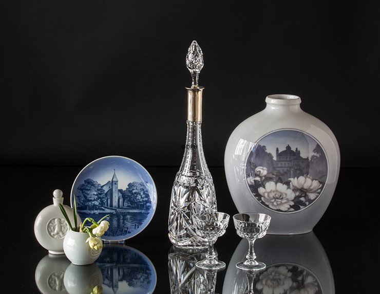 Vase (30cm) med landskab, Royal Copenhagen nr. 2371-2535 Art Nouveau (1923-1934)