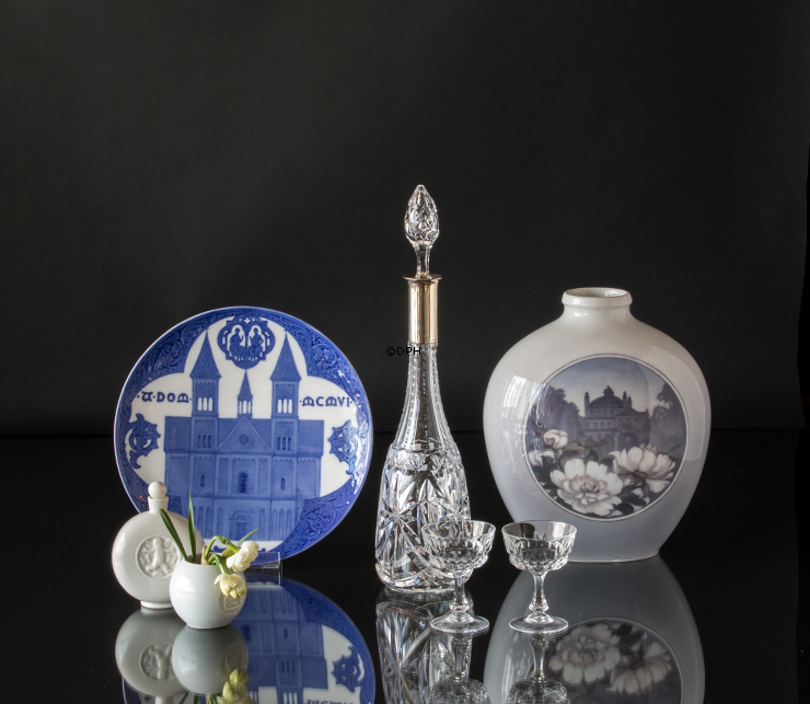 Vase (30cm) med landskab, Royal Copenhagen nr. 2371-2535 Art Nouveau (1923-1934)