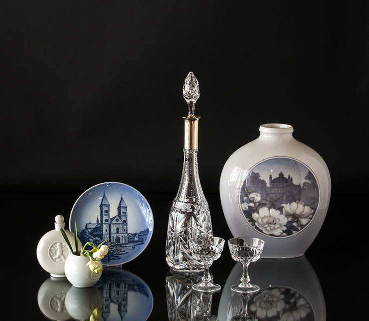 Vase (30cm) med landskab, Royal Copenhagen nr. 2371-2535 Art Nouveau (1923-1934)