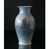 Very Large Vase with Sailing Ship near Kronborg, Royal Copenhagen no. 2486-2388