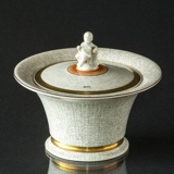 Lidded bowl crackled, 13cm, Royal Copnehagen No. 259-2500