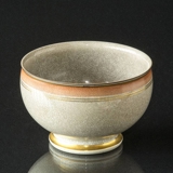 Bowl with orange edge, crackled, Royal Copenhagen no. 259-2655