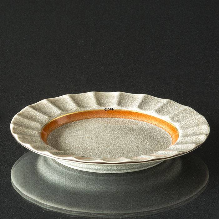 Skål krakeleret med orange kant, Royal Copenhagen nr. 259-4022