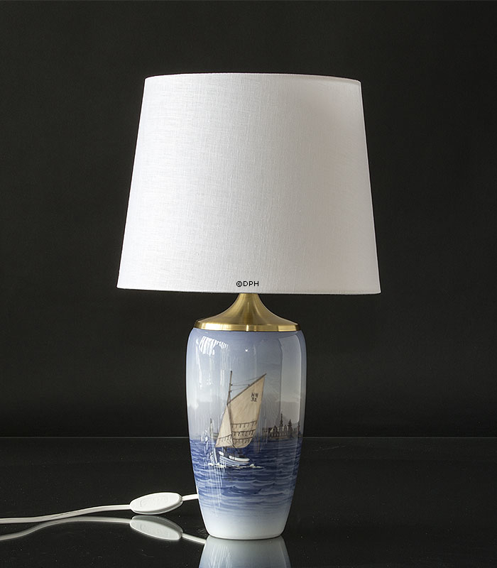 Rund cylinderformet lampeskærm 22 cm i højden, off white hørstof