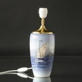 Lamp med seascape and sailboat, Royal Copenhagen No. 2609-1049