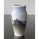 Vase mit Landschaft mit Windmühle, Royal Copenhagen Nr. 2634-2040