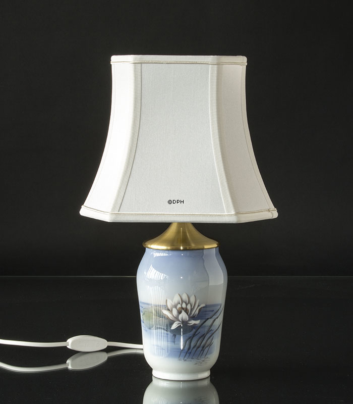 Smal sekskantet lampeskærm 20 cm i højden, hvid silke