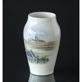 Vase with Landscape of lonely small cottage, Royal Copenhagen No. 2695-2037