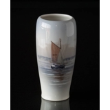 Vase with sail boat, Royal Copenhagen no. 2809-235