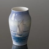 Vase with seascape and sailing boat, Royal Copenhagen no. 2901-2037