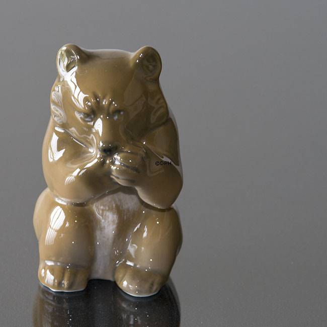 Afskrække race studie Siddende brun bjørn, Royal Copenhagen figur nr. 3014 | Nr. r3014 | DPH  Trading