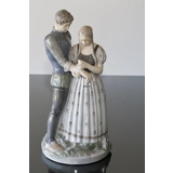 Knight and the Maiden Fair binding his wound, Large Royal Copenhagen figurine No. 3171