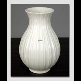 Weiß Gerippt Vase, hergestellt von Royal Copenhagen Nr. 3487
