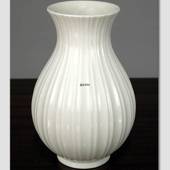 Hvid riflet Vase, Royal Copenhagen 
