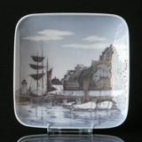 Bowl with harbour in Middelfart, Royal Copenhagen no. 3530