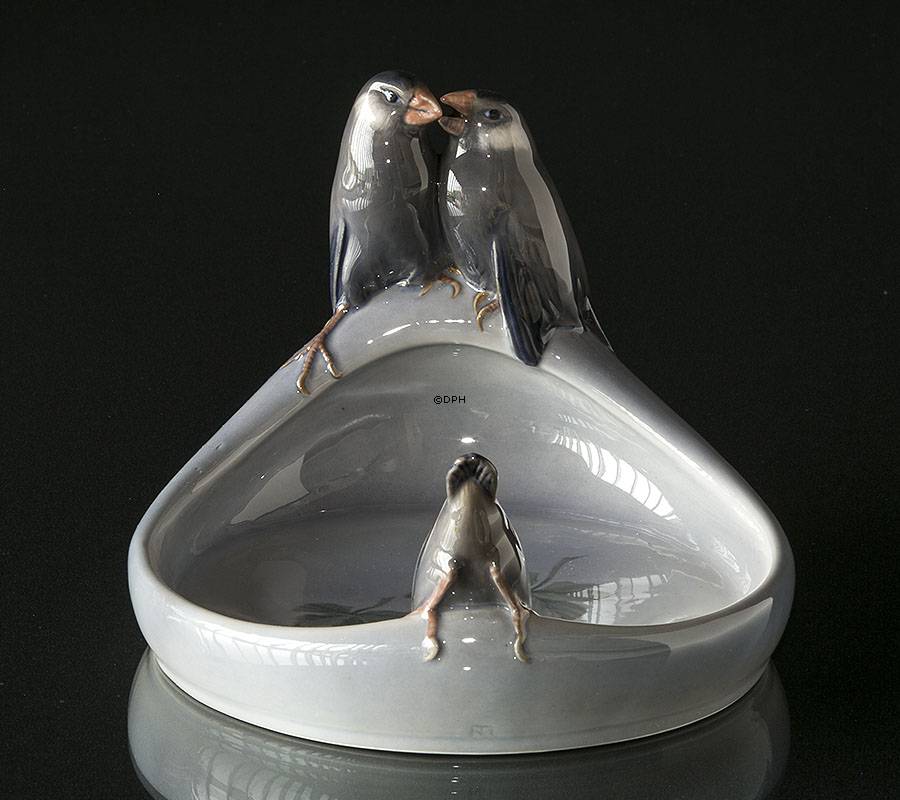 Skål eller Kortbakke med finker fra Royal Copenhagen nr. 373