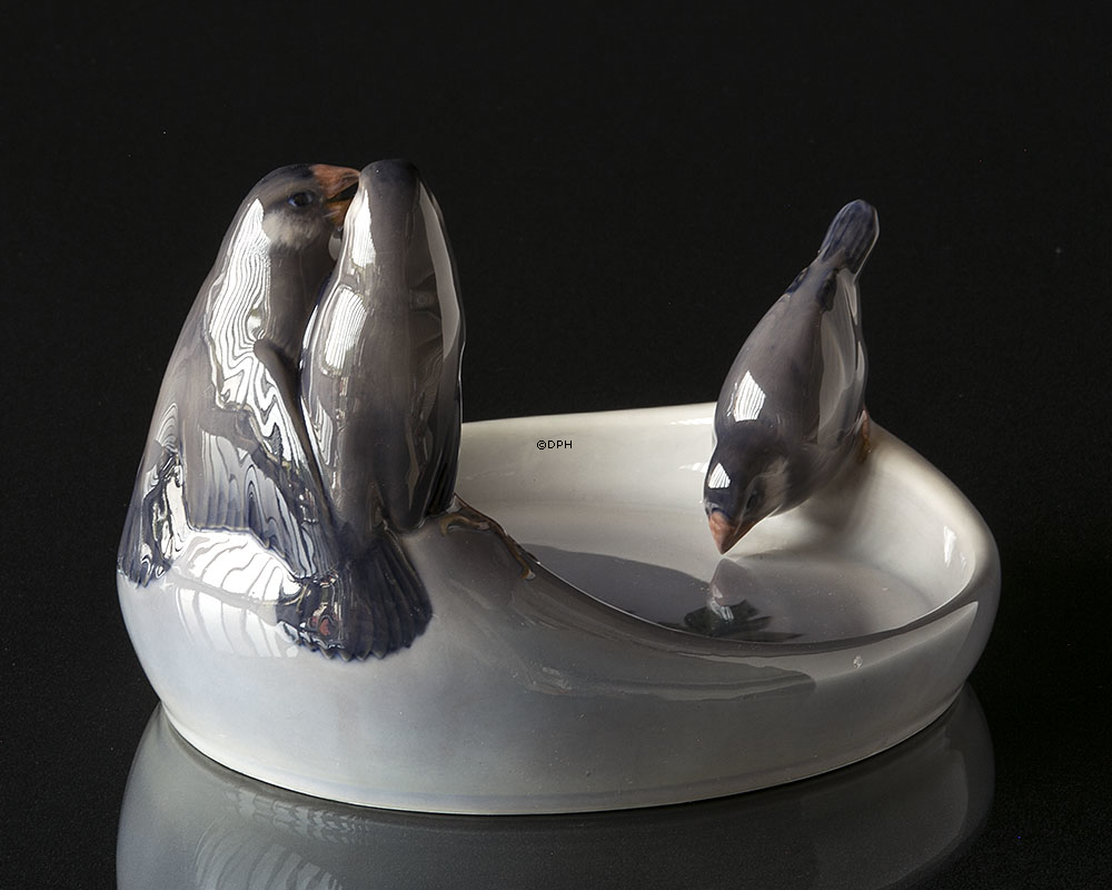 Skål eller Kortbakke med finker fra Royal Copenhagen nr. 373