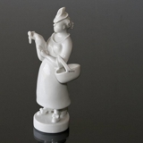 Marktfrau, weiße Royal Copenhagen Figur Nr. 4070