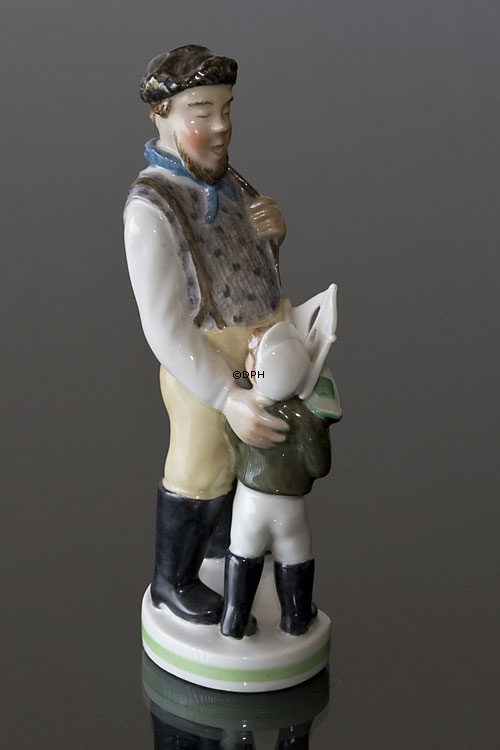 Mand med dreng, Royal Copenhagen overglasur figur nr. 4125