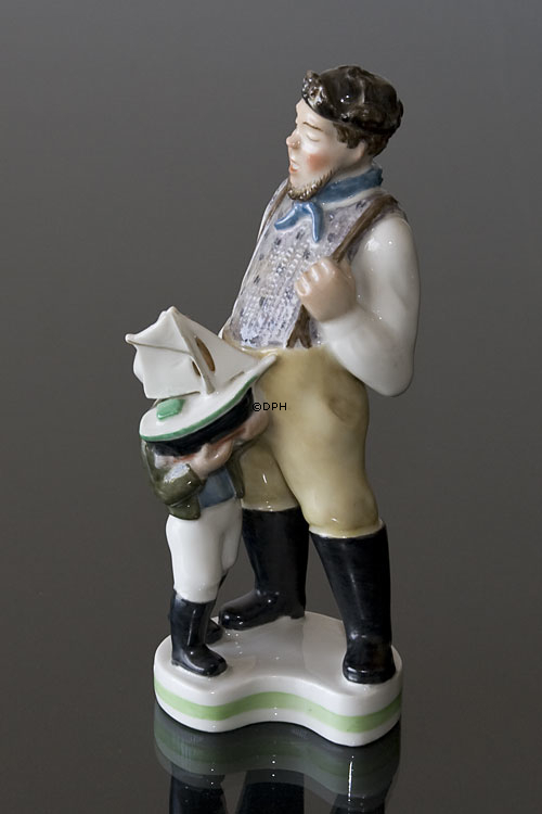 Mand med dreng, Royal Copenhagen overglasur figur nr. 4125