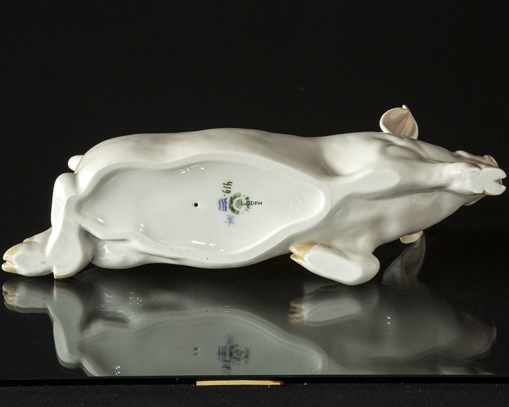 Gris Liggende, Stor Royal Copenhagen figur nr. 419 (1894-1922)