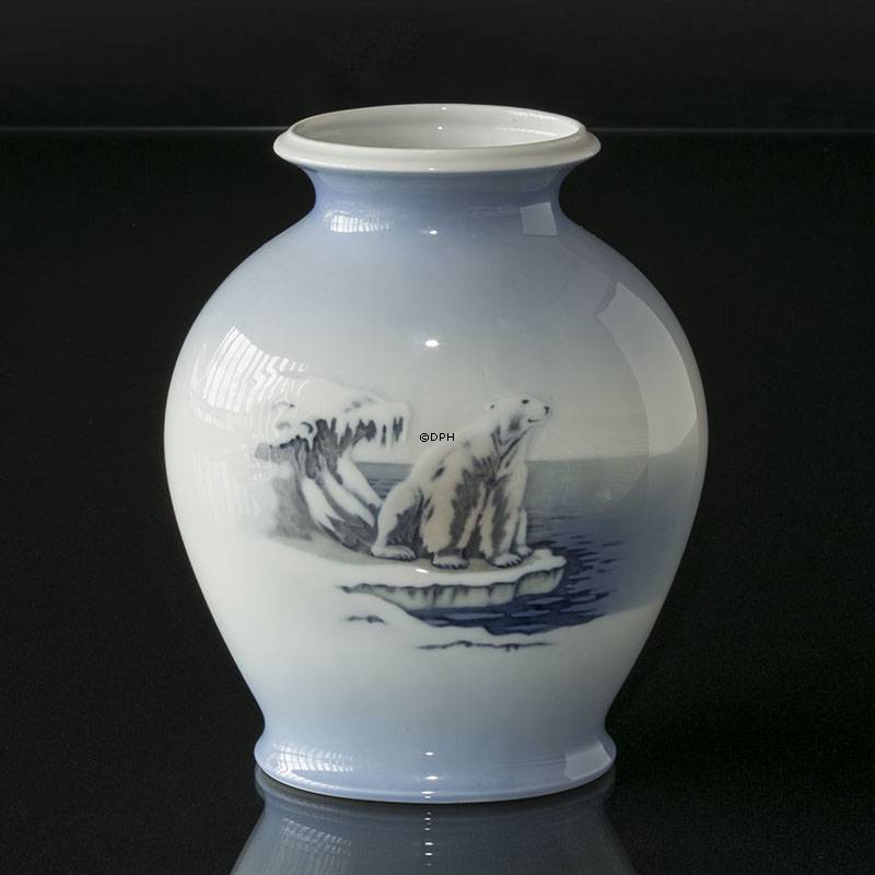 Vase med isbjørn, Royal Copenhagen Inskription Aktieselskabet Thomas Ths. Sabroe & Co. nr. 4351