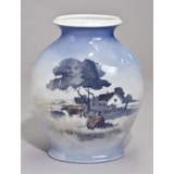 Vase mit Landschaft, Royal Copenhagen, Inschrift MDF Nr. 4500