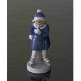 Mädchen geht Eislaufen, Januar, Royal Copenhagen monatliche Figur Nr. 4523