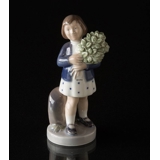 Girl with flower bouquet, May, Royal Copenhagen monthly figurine no. 4527