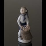 Junge mit Beutel von Geschenken, Dezember, Royal Copenhagen monatliche Figur Nr. 4534