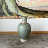 Vase, grün, krakeliert, 18 cm, Royal Copenhagen Nr. 457-3032.