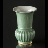 Grüne Craquele Vase, 15cm, Royal Copenhagen Nr. 457-3148