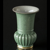Grüne Craquele Vase, 15cm, Royal Copenhagen Nr. 457-3148