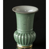 Vase grøn krakeleret, 15cm, Royal Copenhagen nr. 457-3148
