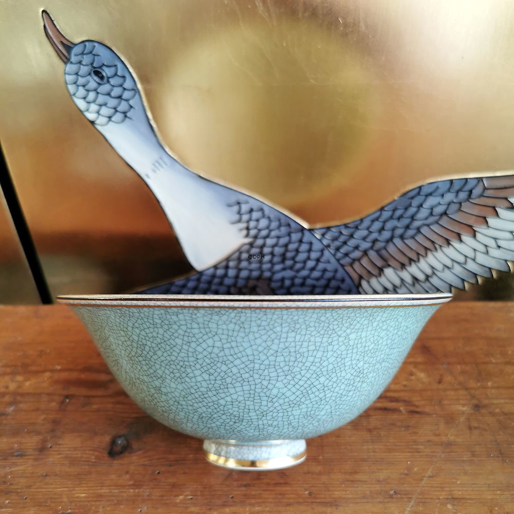 Grøn skål, krakkeleret, Royal Copenhagen nr. 457-?