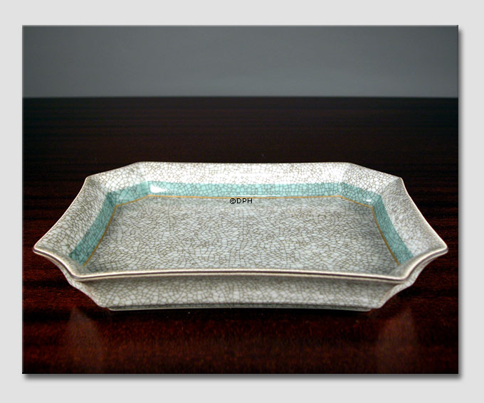 Skål, grøn krakkele, Royal Copenhagen nr. 459-339