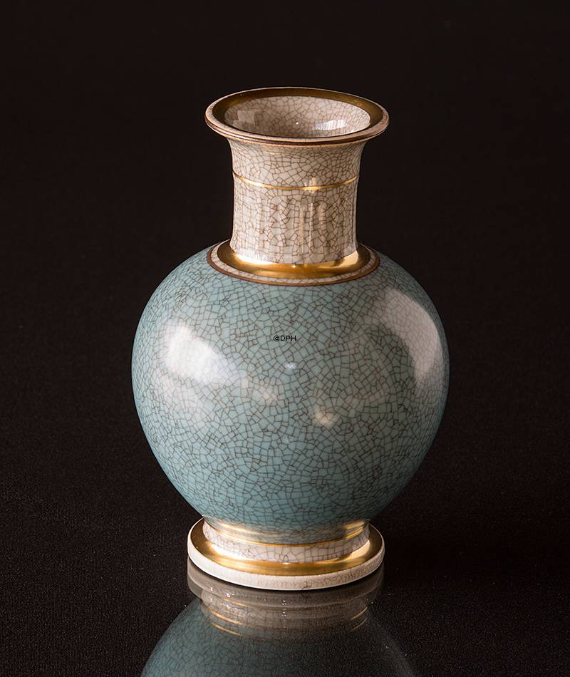 Vase Blå, krakeleret, 15cm, Royal Copenhagen nr. 460-3033